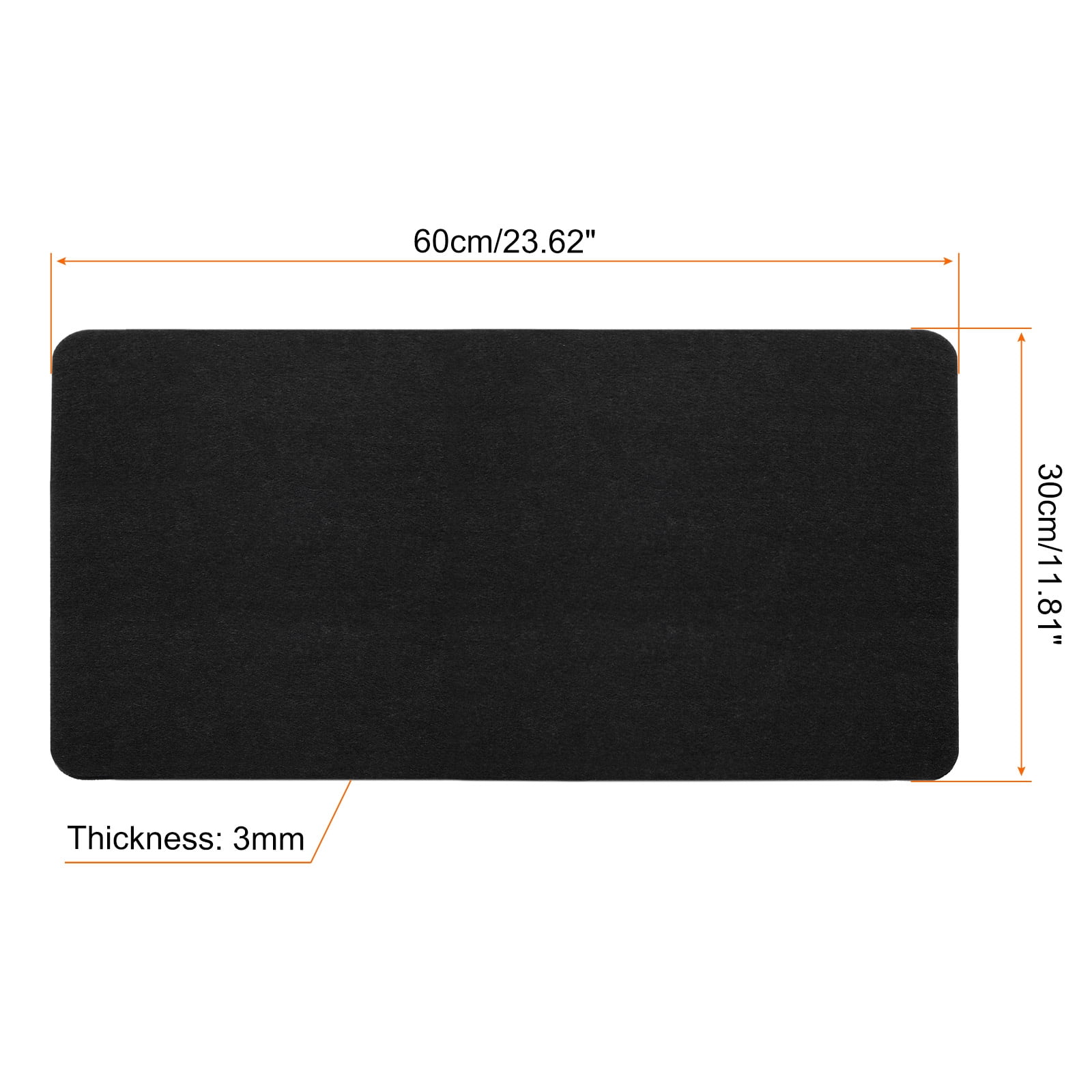 Unique Bargains Desk Mat Protector, Felt Dual Side Mouse Pad Writing Black 30x60