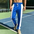 thumbnail image 4 of HOMADLES Mens Elastic Waist Casual Pants Loose Fit Color Blocking Sports Pants Side Pocket Outdoor Athletic Pants Blue Size S, 4 of 9