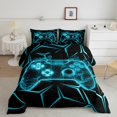 thumbnail image 1 of Erosebridal Neon Gamepad Bedding Sets Full with Comforter, Geometric Duvet Insert, Video Game Decor, Reversible 3 Pieces, 1 of 7