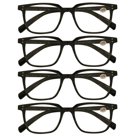 4 Packs Unisex Oval Frame Reading Glasses Blue Light Blocking Readers
