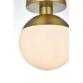 thumbnail image 7 of Eclipse 1 Light Brass Flush Mount With Frosted White Glass, 7 of 7