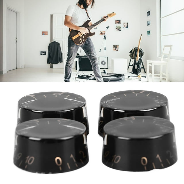 4Pcs Guitar Top Hat Knobs Electric Guitar Volume Tone Control Knobs Plastic Adjustment AMP Effect Pedal Control Knobs