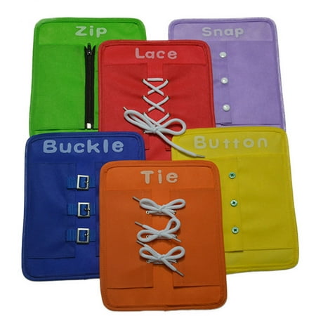 6Pcs Baby Dressing Learning Board Set Kids Early Development and Education Toy -