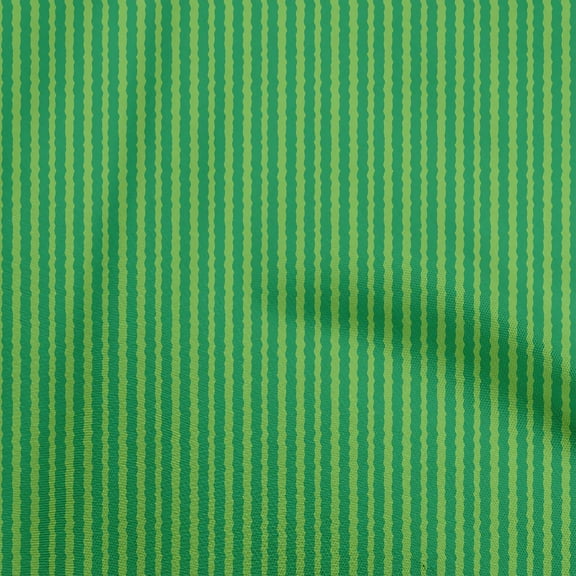 oneOone Georgette Viscose Green Fabric Stripes Quilting Supplies Print Sewing Fabric By The Yard 42 Inch Wide