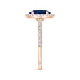 thumbnail image 4 of ANGARA Natural 2 Ct Oval Sapphire Halo Ring with Diamond Accents in 14K Rose Gold for Women (Size-9x7mm) | September Birthstone, Anniversary, Jewelry Gift for Women | Natural Blue Sapphire Ring, 4 of 10