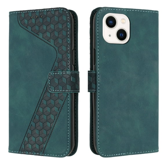 SaniMore Wallet Case for iPhone 15 Plus 6.7" 2023, Durable PU Leather Case Kickstand Magnetic Clasp Cash Pocket Card Holders Shockproof Anti-drop Full Body Protective Cover, Green