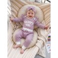 thumbnail image 6 of RUINIXCW Daddy's Girl Outfit Newborn Baby Girl Hospital Coming Home Outfit Infant Baby Girls Spring Fall Winter Clothes Ribbed Long Sleeve Romper and Pants Headband Set, 6 of 9