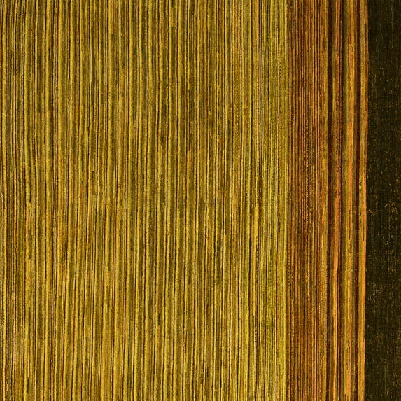Ahgly Company Machine Washable Indoor Square Abstract Yellow Modern Area Rugs, 6' Square