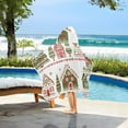 thumbnail image 3 of Yayeee Kids Hooded Towels Toddler Soft Absorbent Beach Bathing Wrap 50" x 23.5", Red Christmas House, 3 of 5
