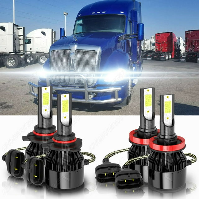 For Kenworth T680 T880 20132019 4X LED Headlight Kit Bulb High / Low
