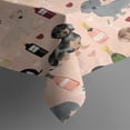 thumbnail image 3 of Black Cute Dachshund Dog and Wine Rectangle Tablecloth 60"x84",Waterproof Polyester Rectangle Table Cloth, Wipeable Spillproof Polyester Tablecloth for Dining, Camping, Indoor and Outdoor, 3 of 5