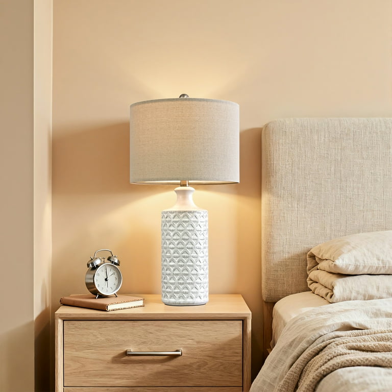 Oneach Rustic Ceramic Table Lamps Set of 2, Modern Farmhouse 24.75