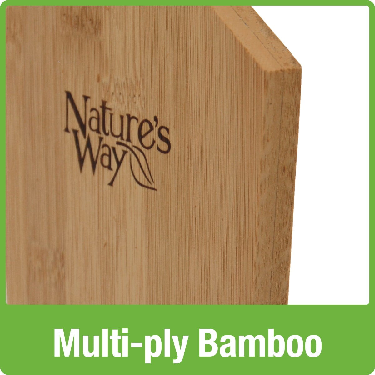 Nature's Way Bamboo Hopper Bird Feeder w/ Suet 3QT 2 Cakes, Brown
