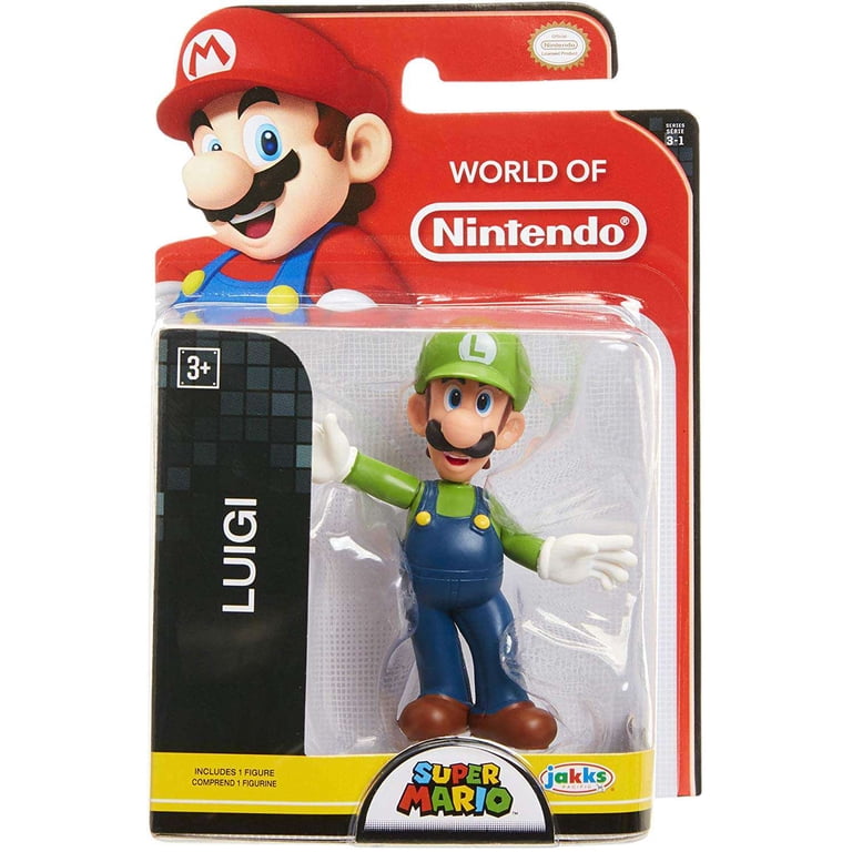 ルイジ ミニサイズ Super Mario Bros., Mini Figure, 2.5 inches, Poseable Luigi