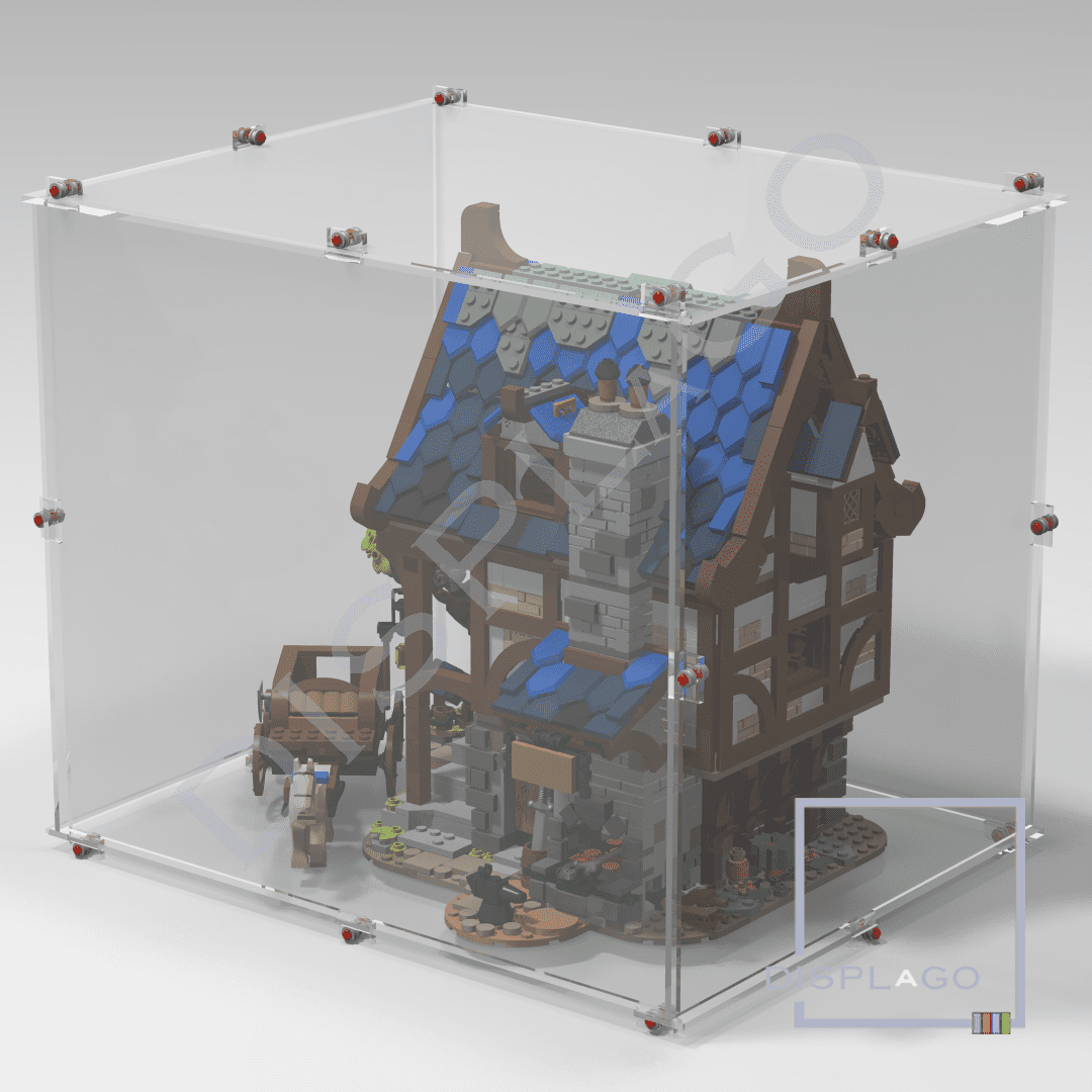 Display case for LEGO® #21325 Medieval Blacksmith. Display case for minifigures. Star Wars® display case. Compatible LEGO® display