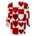 thumbnail image 5 of Cadancy Valentine's Shirts for Women 3/4 Sleeve Heart Print Vintage Tunic Tops Crewneck Loose Casual Cute Tees Fashion Valentines Day Outfits, 5 of 6