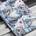 thumbnail image 6 of Cute Snow Leopard Hearts Watercolor Faux Leather Travel Luggage Tag, 6 of 7