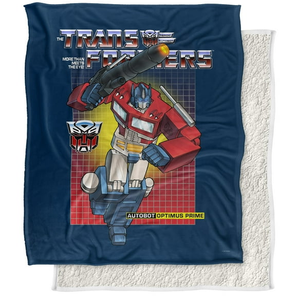 Transformers Optimus Prime Silky Touch Sherpa Back Super Soft Throw Blanket