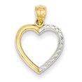thumbnail image 1 of Pendentif Coeur 14 Carats en Or Jaune et Demi-Diamant Rhodié, 1 of 2