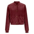 thumbnail image 6 of Leather Jacket Sevevn Women's Solid Color Fashion Jacket Leather Coat Deerskin Velvet Temperament Neck Short Coat, 6 of 9