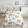 thumbnail image 2 of Manfei Cute Highland Cattle Queen Comforter Set 3 Pieces,Cartoon Cactus Comforter Sets Queen,Teal Brown,1 Comforter and 2 Pillowcases,Reversible, 2 of 6