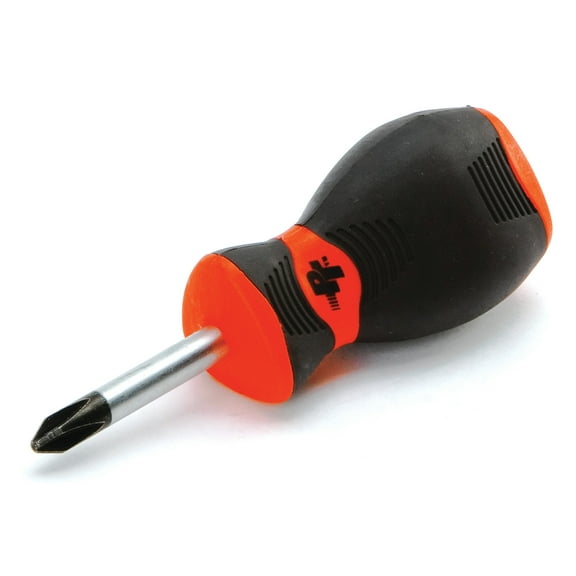 Performance Tool W30967 Phillips #2 x 1-1/2-Inch Stubby Screwdriver with Molded Handle, Black/Red