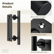 Barn Door Handle, Rustic Sliding Door Pull Handle with Mounting Hardware, 12 Heavy Duty Carbon Steel Door Handle for Gates Garages Sheds Cabinets Furniture