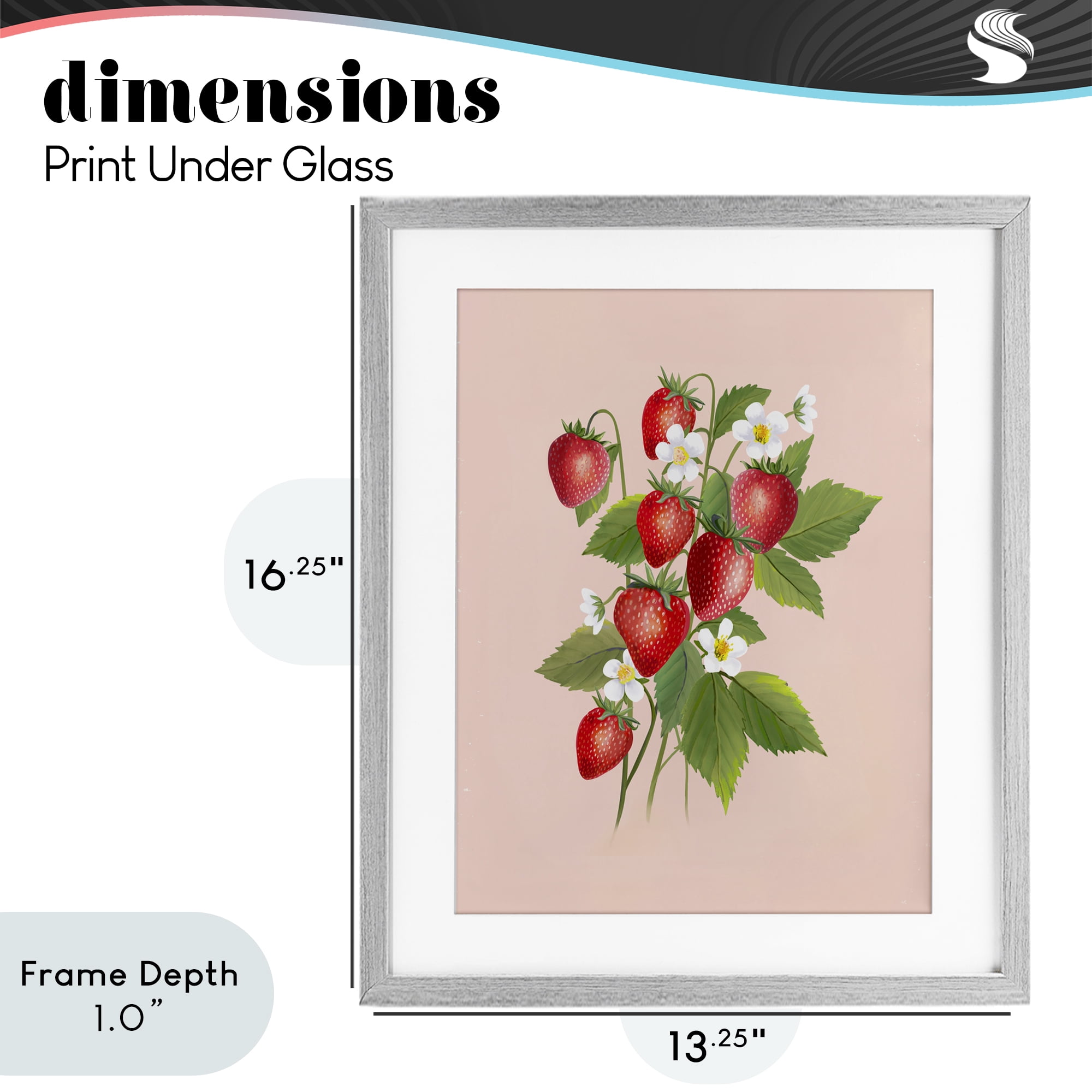 Stupell Industries Cottage Garden Strawberries Gray Framed Print Under Glass, design by Diane Neukirch