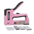 thumbnail image 1 of WORKPRO 6-in-1 Manual Staple Gun Kit, Pink Hand Brad Nailer with 4000pcs Staples, Portable Stapler for Upholstery, Crafts, Light Material R, 1 of 8