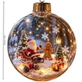thumbnail image 3 of Clear Acrylic Christmas Snow Globe Ornament, 2D House Scene Ball Pendant for Holiday Tree Decor., 3 of 7