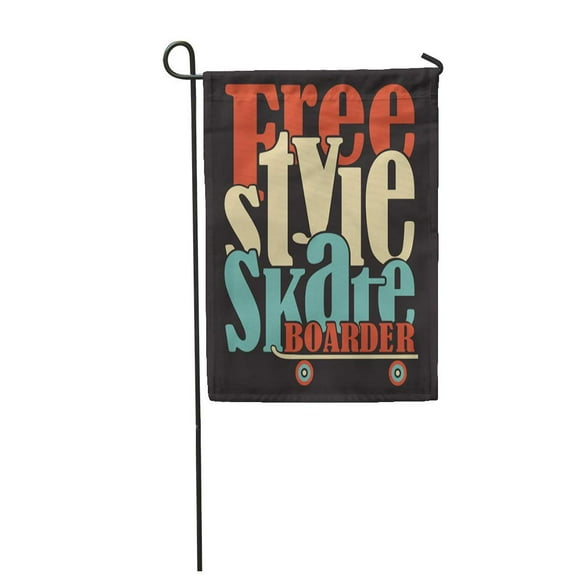 POGLIP Skateboard Skate Board Sport Graphics Tee Action Active Activity Boarding Boy Garden Flag Decorative Flag House Banner 12x18 inch