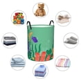 thumbnail image 6 of XMXY Round Laundry Basket Organizer, Green Seabed Plants Waterproof Collapsible Dirty Clothes Basket Laundry Hamper, Small Size, 6 of 8