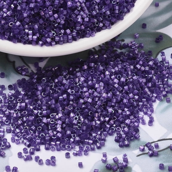 10g MIYUKI Delica Beads Cylinder Japanese Seed Beads 11/0 (DB1810) Dyed Purple Silk Satin 1.3x1.6mm Hole: 0.8mm about 2000pcs/10g