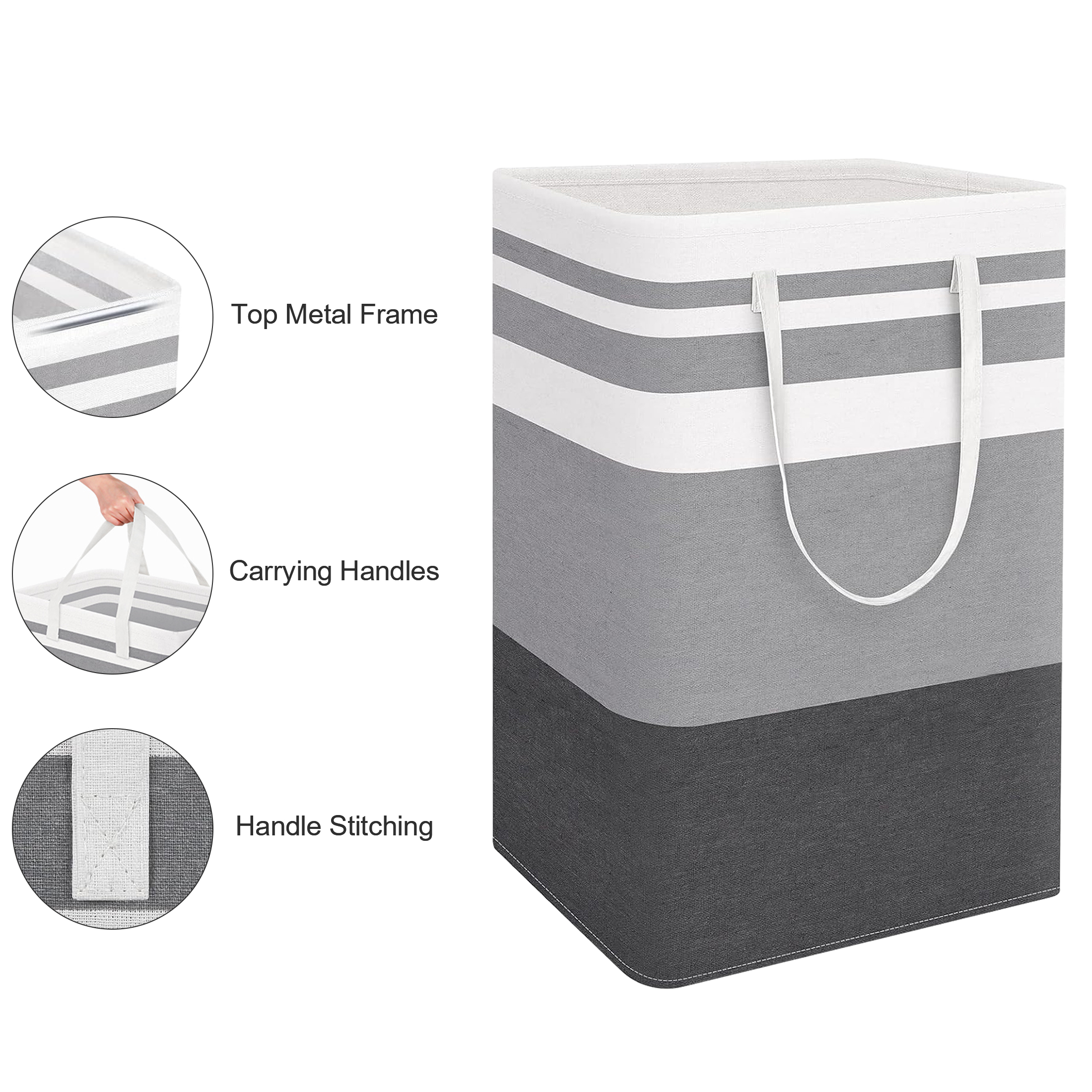 Brotasdro 2-Pack 75L Laundry Basket, Waterproof Gray photo 4