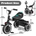 thumbnail image 4 of Triciclo XJD para niños pequeños, asiento plegable y ajustable, negro, 4 of 7