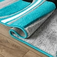 thumbnail image 6 of Echo Shapes & Circles Blue & Brown Modern Geometric Comfy Casual Hand Carved Area Rug 4x5 4x6 ( 3'11" x 5'3" ) Easy Clean Stain Fade Resistant Abstract Contemporary Thick Soft Plush Living Room Rug, 6 of 7