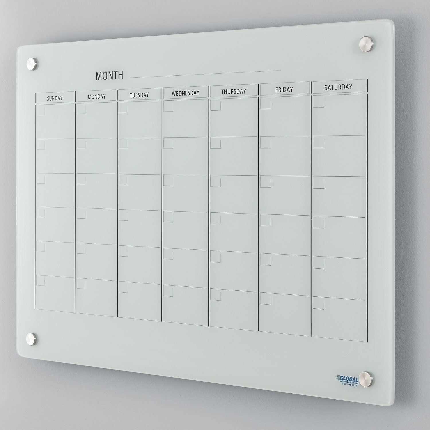 36 W X 24 H Glass Calendar Whiteboard Magnetic White Walmart