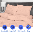 thumbnail image 3 of EASYCOT 800 TC Soft 100% Egyptian Cotton 1 Pieces Pinch Pleated Duvet Cover Peach , Oversized Queen (100x100), 3 of 6