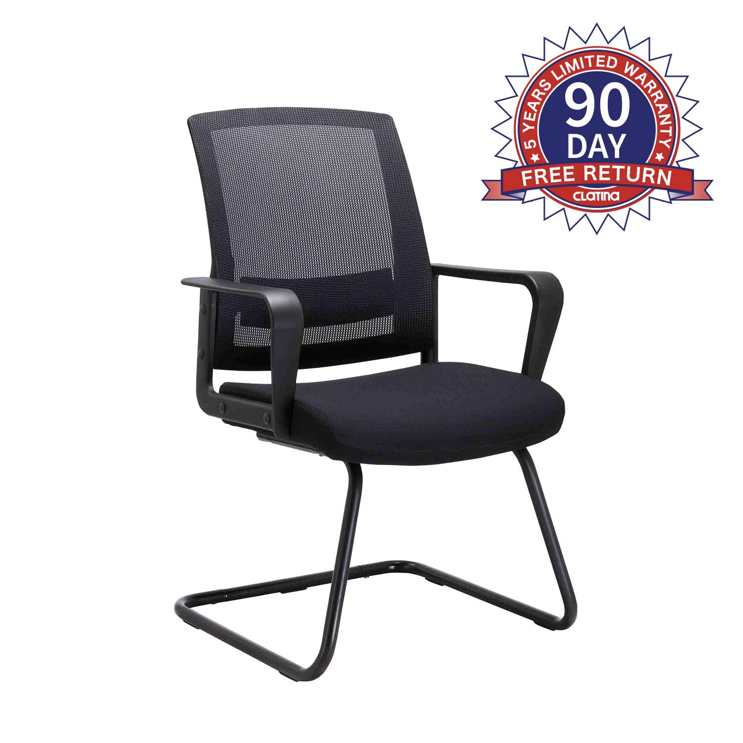 office guest chair with lumbar support mid back mesh space air grid series  reception conference room  walmart