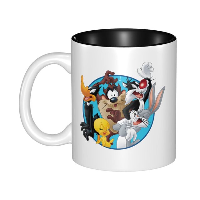 Taza de cerámica de Looney Tunes para hombres y mujeres, linda taza de café y agua para las vacaciones de Navidad, diseño único con asa para la oficina en casa, taza de café y té decorativa para