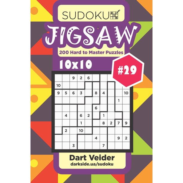 jigsaw sudoku jigsaw 200 hard to master puzzles 10x10 volume 29 series 29 paperback walmart com