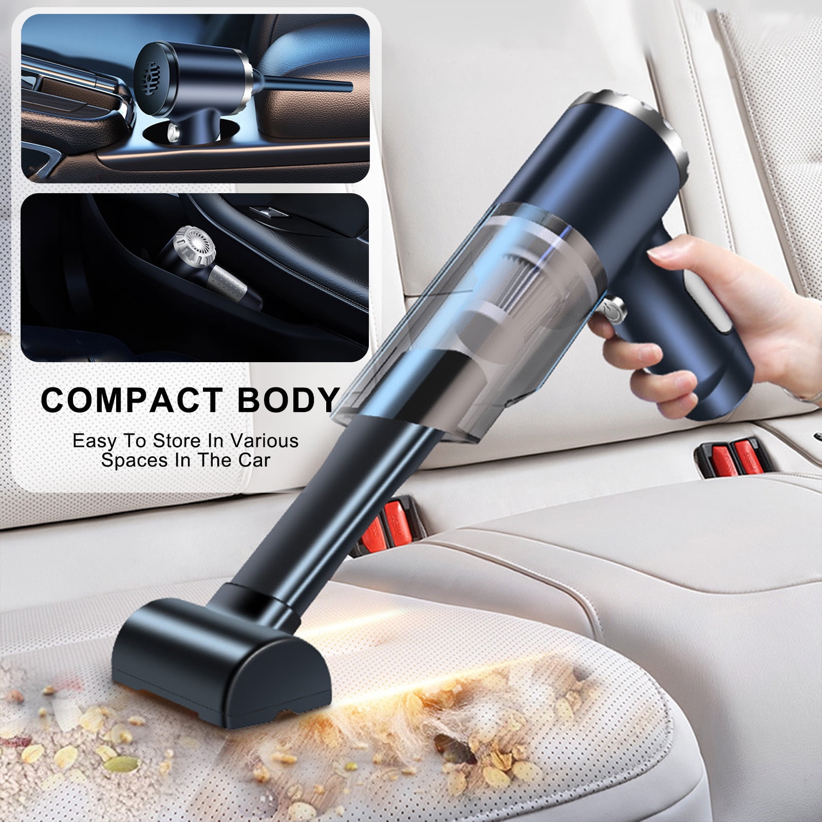 Uiz Merueh Car Vacuum for Pet Hair Handheld Vacuum Cordless Car Vacuum Powerful Suction Hand Vac Small Lightweight Hand Car Vacuum Rechargeable for Pet Hair, Home, Office
