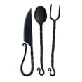 thumbnail image 3 of Hand Forged Medieval Iron Eating Cutlery Set, Viking Feast , Antiquity, Fork, Knife and Spoon Feasting Cutlery Knife, Hand Forged 3 Piece Place Set, 3 of 4