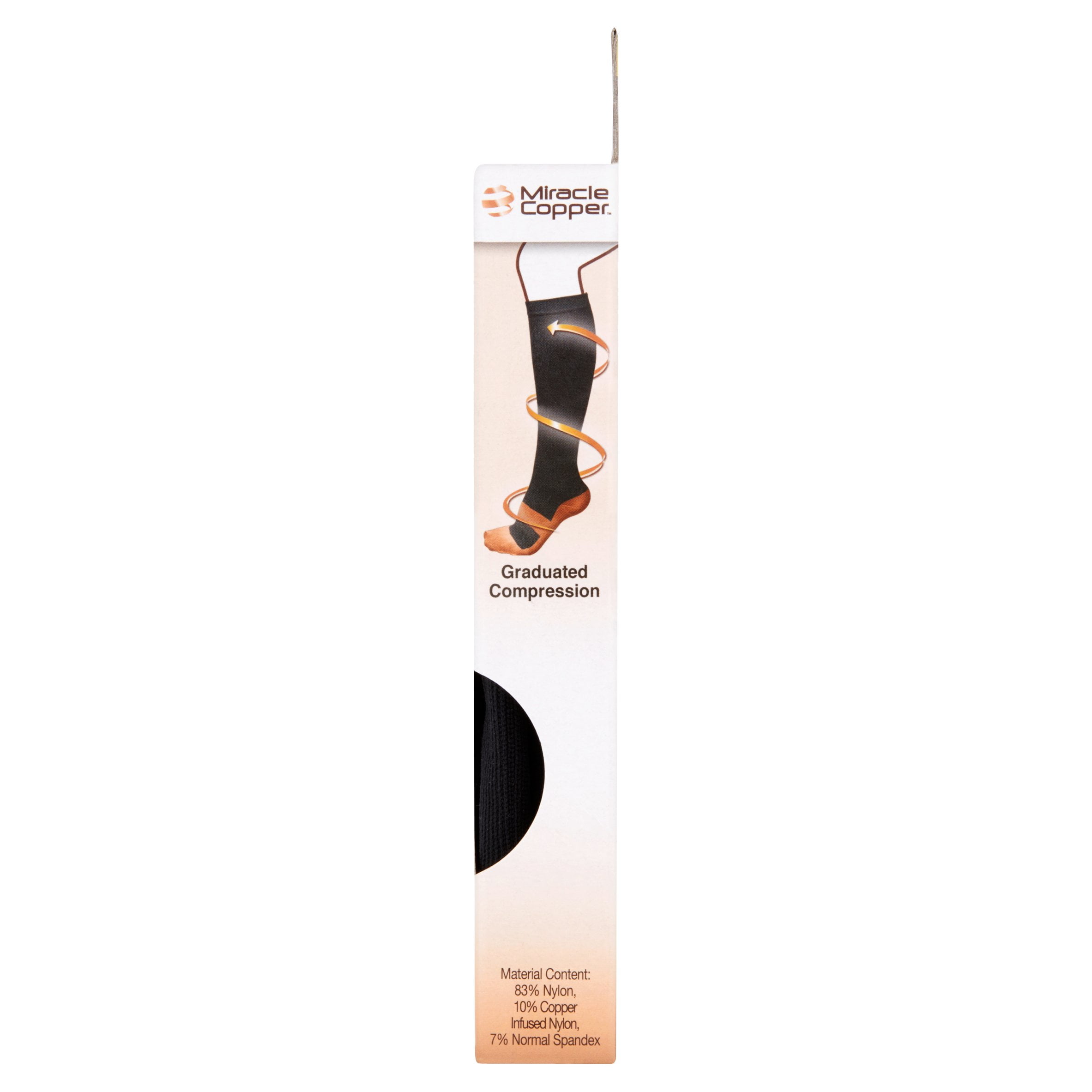 Miracle Copper Anti-Fatigue Copper Infused Compression Socks, Small/Medium, As Seen on TV