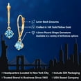 thumbnail image 2 of Gem Stone King 14K Yellow Gold Swiss Blue Topaz Earrings for Women | 1.00 Cttw | Gemstone November Birthstone | Round 4.5MM, 2 of 6