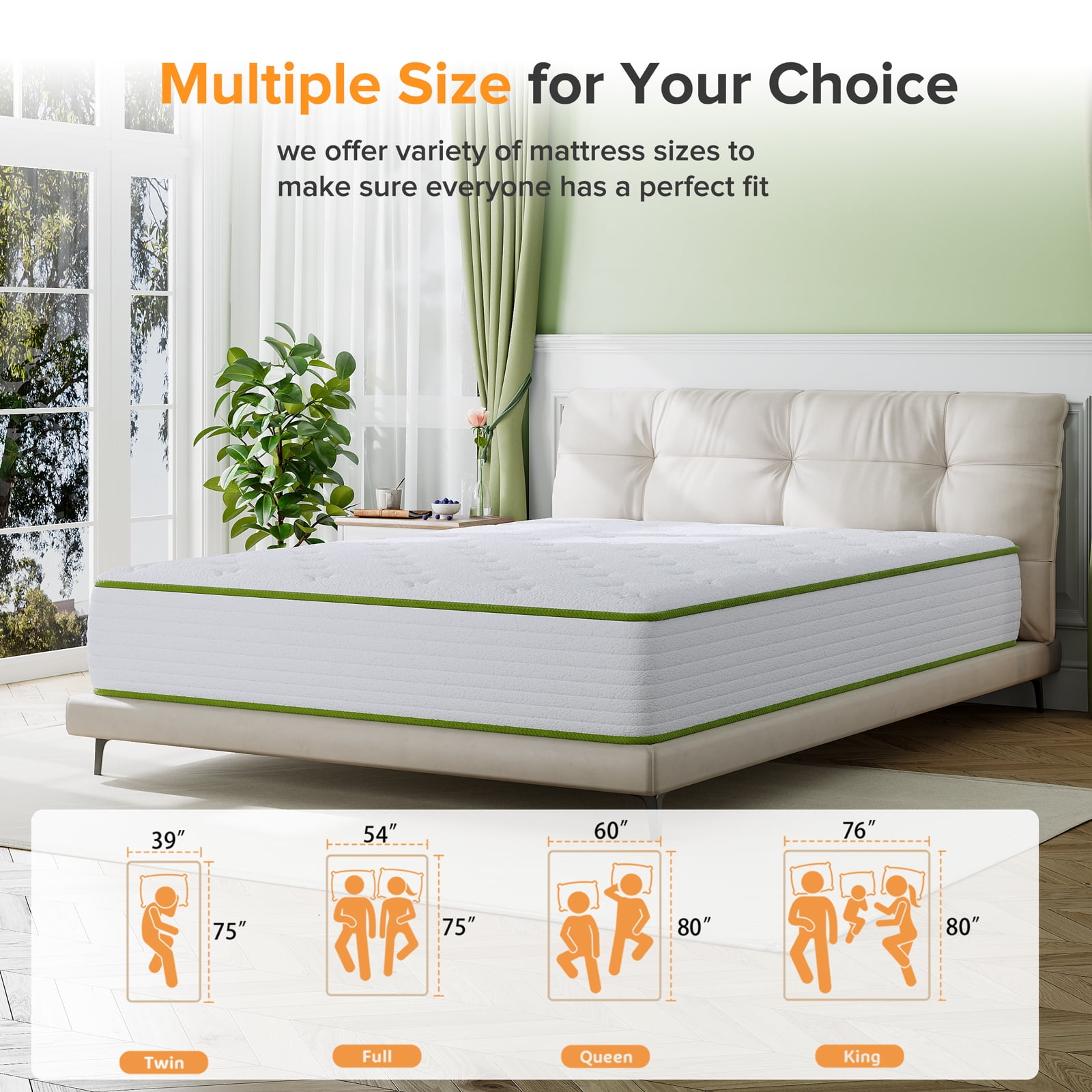 POSMOND 12 inch Twin Hybrid Mattress, Medium Firm , Motion Isolation, CertiPUR-US Certified, Bed-in-a-Box