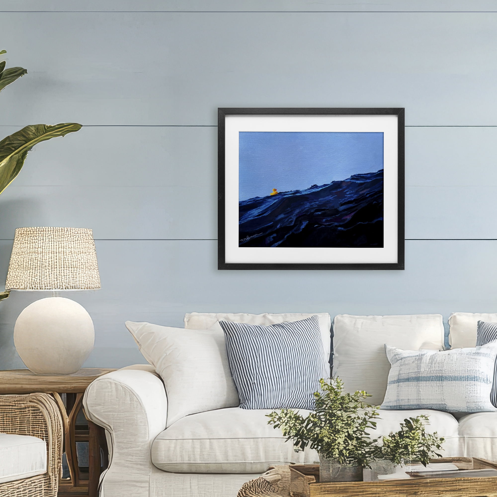You're The One Duck Black Framed Print Under Glass, design by Keith Thomson