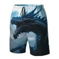 thumbnail image 4 of Cauagu Blue Thunder Storm Dragon Print Men's Swim Trunks,Hawaiian Bathing Suit Swimsuits Beach Shorts with Pockets for Men Quick Dry Swimming Board Shorts-Medium, 4 of 6