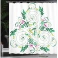thumbnail image 4 of Ambesonne Green Shower Curtain, Celtic Curved Lines Art, 69"Wx84"L, Green Pink, 4 of 5