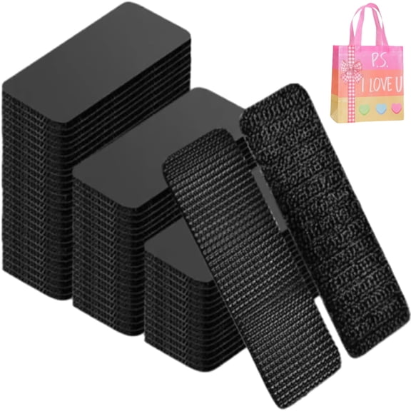 30pcs Heavy Duty Hook and Loop Strips, Slef Adhesive Interlocking Tape, Waterproof Strong Adhesive Strips, for Home, Garage, Outdoor (Black (1.18 * 3.94in)